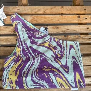 Colorful One-Shoulder Top